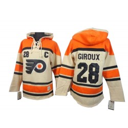 Premier Old Time Hockey Adult Claude Giroux Sawyer Hooded Sweatshirt Jersey - NHL 28 Philadelphia Flyers