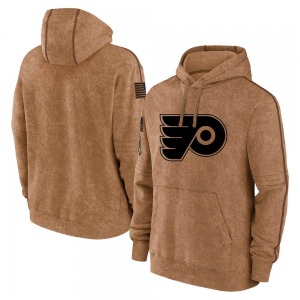 Youth Brown 2023 Salute to Service Club Pullover Hoodie - NHL Philadelphia Flyers