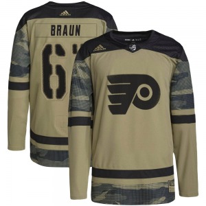 Authentic Adidas Youth Justin Braun Camo Military Appreciation Practice Jersey - NHL Philadelphia Flyers