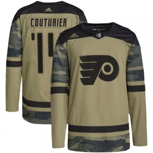 Authentic Adidas Youth Sean Couturier Camo Military Appreciation Practice Jersey - NHL Philadelphia Flyers