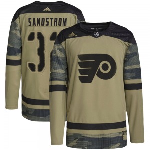 Authentic Adidas Youth Felix Sandstrom Camo Military Appreciation Practice Jersey - NHL Philadelphia Flyers