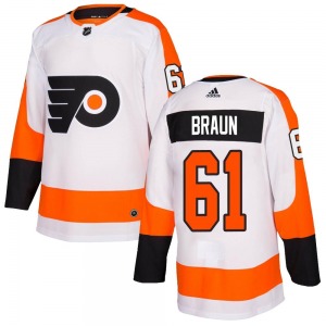 Authentic Adidas Youth Justin Braun White Jersey - NHL Philadelphia Flyers