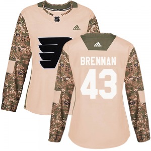 Authentic Adidas Women's T.J. Brennan Camo Veterans Day Practice Jersey - NHL Philadelphia Flyers