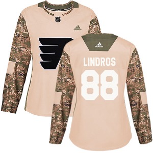 Authentic Adidas Women's Eric Lindros Camo Veterans Day Practice Jersey - NHL Philadelphia Flyers