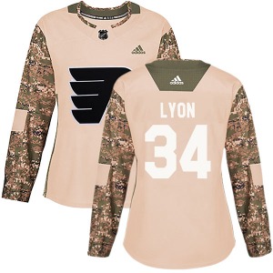 Authentic Adidas Women's Alex Lyon Camo Veterans Day Practice Jersey - NHL Philadelphia Flyers