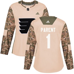 Authentic Adidas Women's Bernie Parent Camo Veterans Day Practice Jersey - NHL Philadelphia Flyers