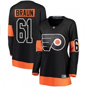 Breakaway Fanatics Branded Women's Justin Braun Black Alternate Jersey - NHL Philadelphia Flyers