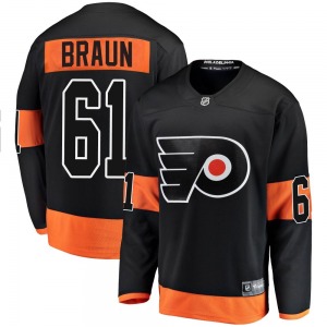 Breakaway Fanatics Branded Adult Justin Braun Black Alternate Jersey - NHL Philadelphia Flyers
