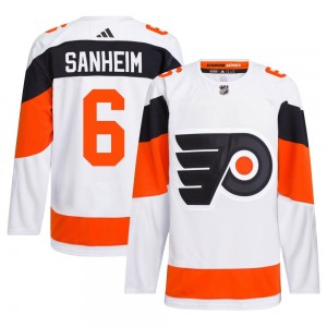 Authentic Adidas Adult Travis Sanheim White 2024 Stadium Series Primegreen Jersey - NHL Philadelphia Flyers