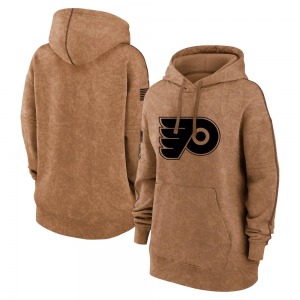 Women's Brown 2023 Salute to Service Pullover Hoodie - NHL Philadelphia Flyers