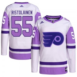 Authentic Adidas Youth Rasmus Ristolainen White/Purple Hockey Fights Cancer Primegreen Jersey - NHL Philadelphia Flyers