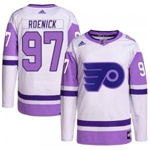 Authentic Adidas Youth Jeremy Roenick White/Purple Hockey Fights Cancer Primegreen Jersey - NHL Philadelphia Flyers