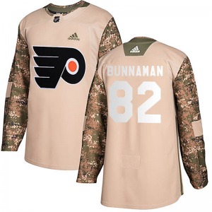 Authentic Adidas Youth Connor Bunnaman Camo Veterans Day Practice Jersey - NHL Philadelphia Flyers