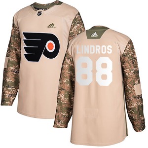 Authentic Adidas Youth Eric Lindros Camo Veterans Day Practice Jersey - NHL Philadelphia Flyers