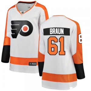 Breakaway Fanatics Branded Women's Justin Braun White Away Jersey - NHL Philadelphia Flyers