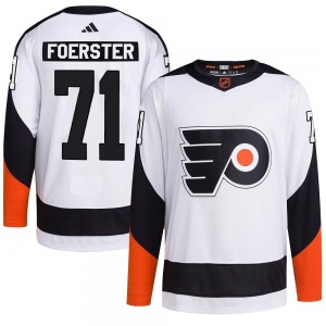 Authentic Adidas Youth Tyson Foerster White Reverse Retro 2.0 Jersey - NHL Philadelphia Flyers