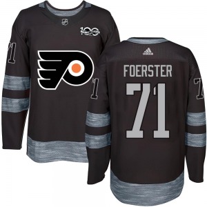 Authentic Adult Tyson Foerster Black 1917-2017 100th Anniversary Jersey - NHL Philadelphia Flyers
