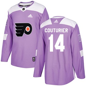 Authentic Adidas Adult Sean Couturier Purple Fights Cancer Practice Jersey - NHL Philadelphia Flyers