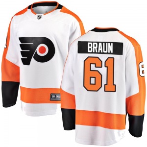 Breakaway Fanatics Branded Youth Justin Braun White Away Jersey - NHL Philadelphia Flyers