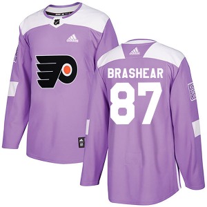 Authentic Adidas Youth Donald Brashear Purple Fights Cancer Practice Jersey - NHL Philadelphia Flyers