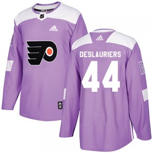 Authentic Adidas Youth Nicolas Deslauriers Purple Fights Cancer Practice Jersey - NHL Philadelphia Flyers