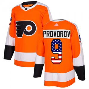 Authentic Adidas Youth Ivan Provorov Orange USA Flag Fashion Jersey - NHL Philadelphia Flyers