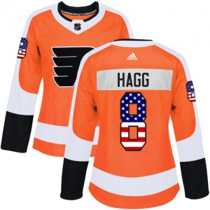 Authentic Adidas Women's Robert Hagg Orange USA Flag Fashion Jersey - NHL Philadelphia Flyers