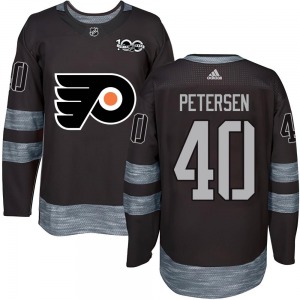 Authentic Youth Cal Petersen Black 1917-2017 100th Anniversary Jersey - NHL Philadelphia Flyers