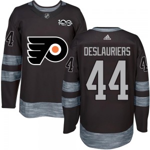 Authentic Adult Nicolas Deslauriers Black 1917-2017 100th Anniversary Jersey - NHL Philadelphia Flyers