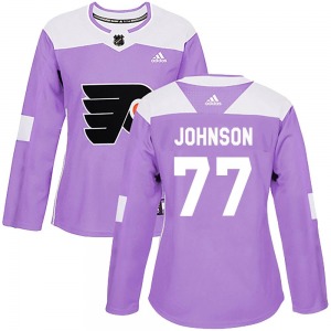 Authentic Adidas Women's Erik Johnson Purple Fights Cancer Practice Jersey - NHL Philadelphia Flyers